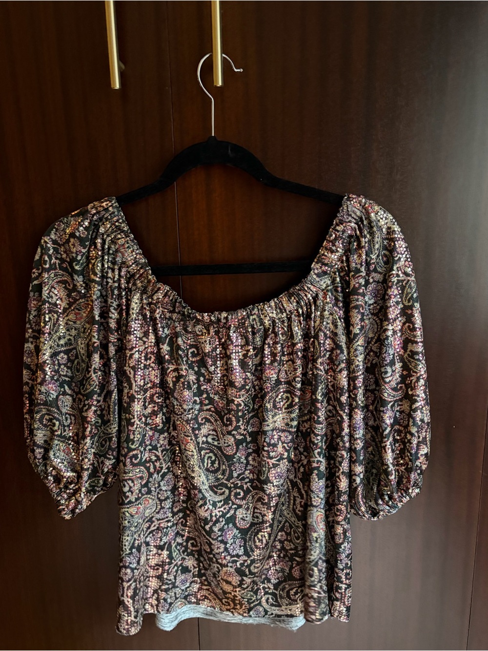 ba&sh Gustave metallic Paisley top - Picture 3 of 5